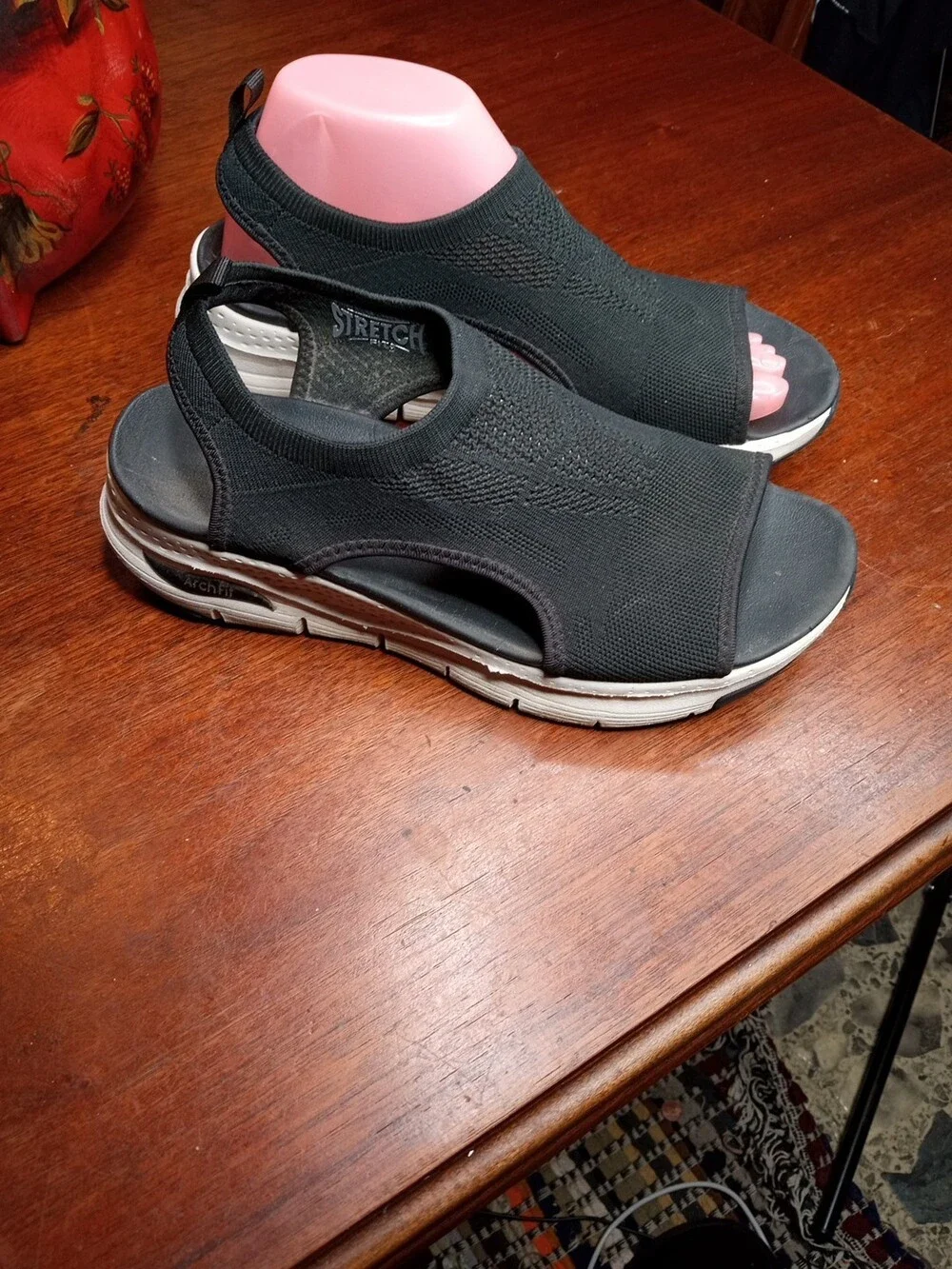 Skechers Women's Arch Fit City Catch Slip On Sandals Black Size:8 #119236 190L